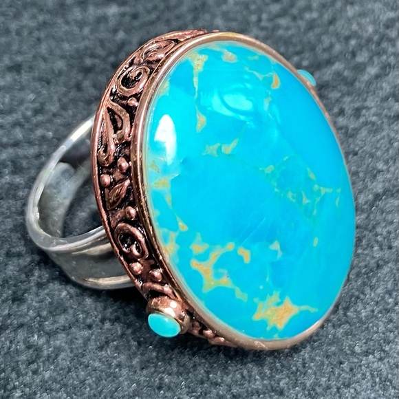 Barse Genuine Turquoise Statement Ring Size 9 - Picture 1 of 5